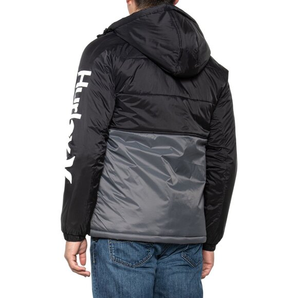 Hurley Puffer Coat Men's LARGE Black/Grey - New With Tags - Picture 3 of 3